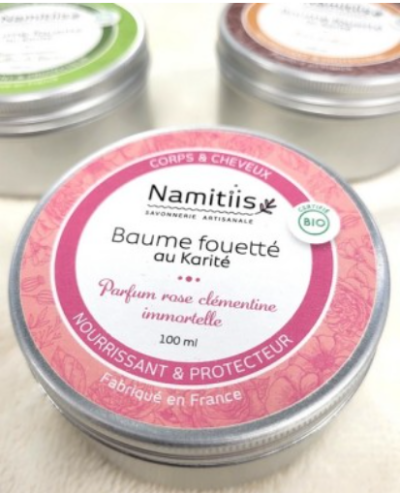 Baume Fouetté au Karité - parfum rose clémentine immortelle